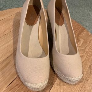 J. Crew tan espadrille wedges sz 10